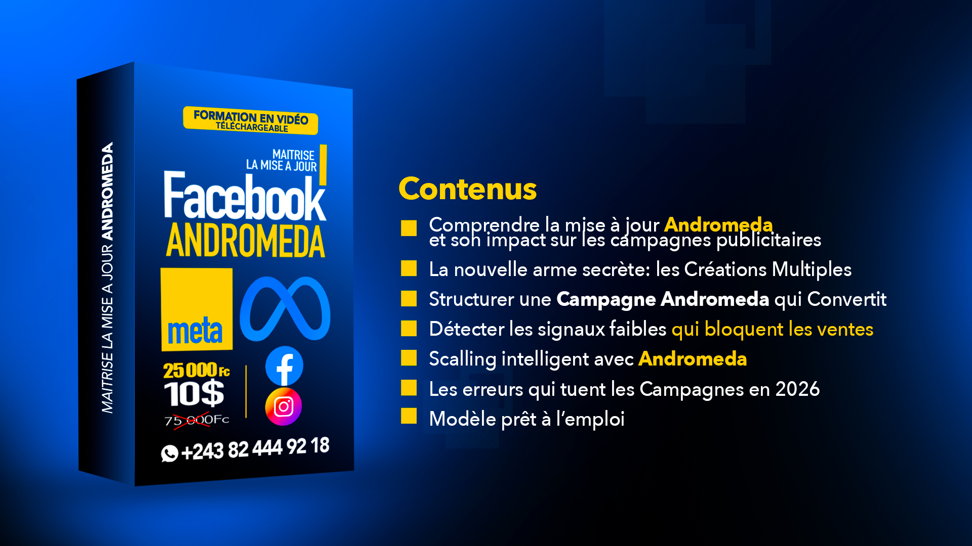 COACHING - MAITRISER LA PUBLICITE META : ANDROMEDA FACEBOOK